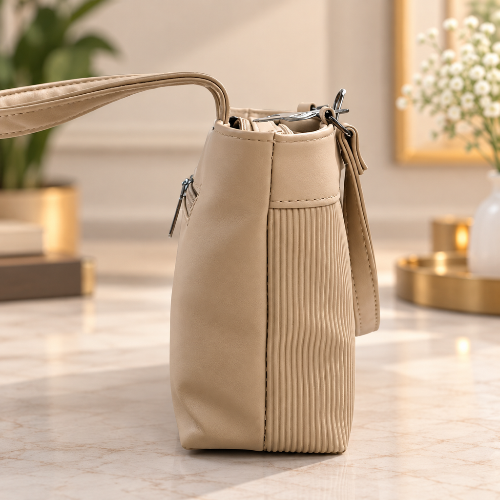 AESTHETIC Women’s Shoulder Handbag | Elegant PU Leather Tote with Chain Strap | Stylish Daily Use Purse for Office, College & Casual Outings-T-01
