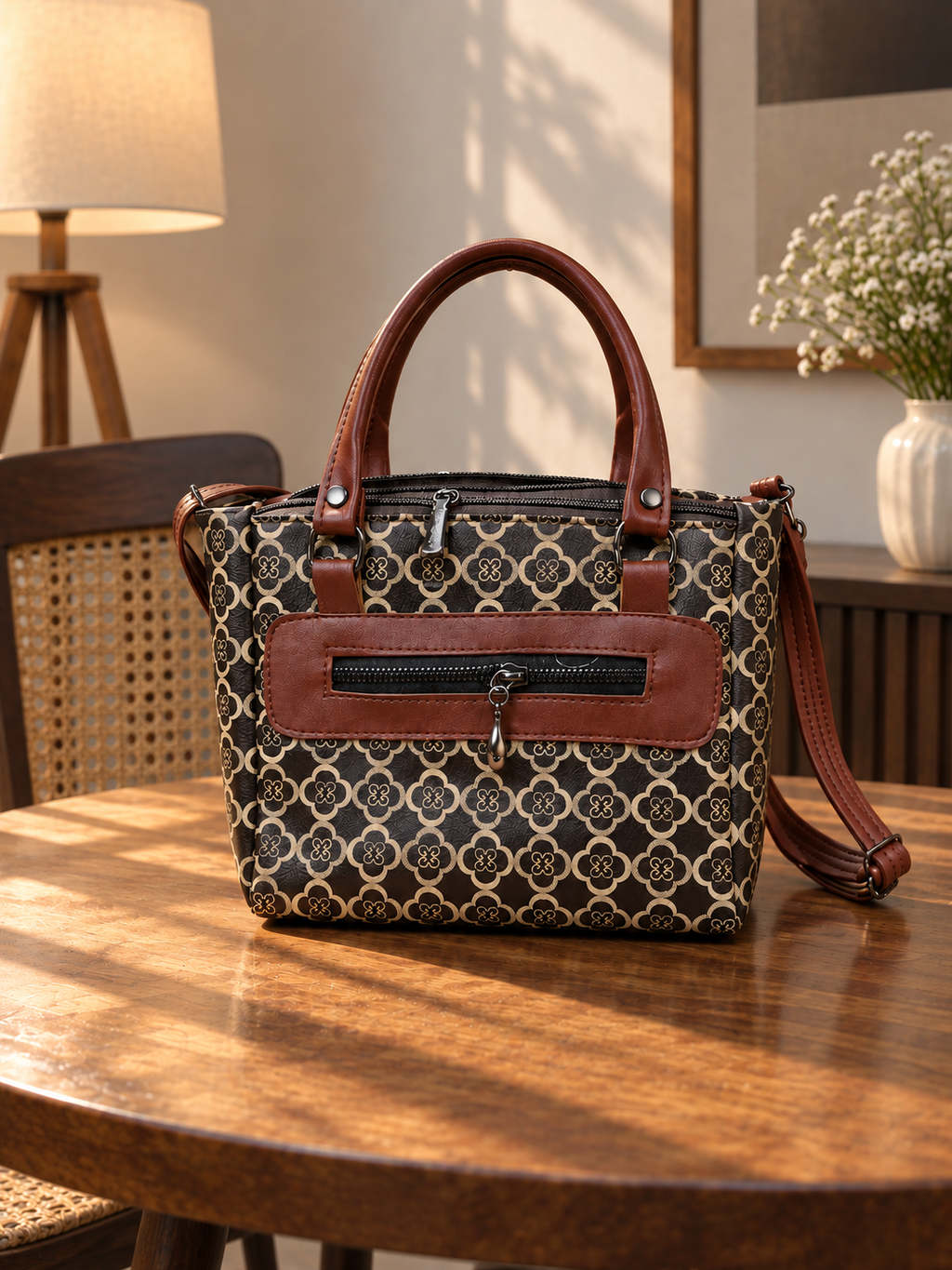 Reshiva Tote Bag for Women, Fully Embossed Handbag & Shoulder Bag, Stylish Casual Tote Purse for Office, Shopping & Daily Use