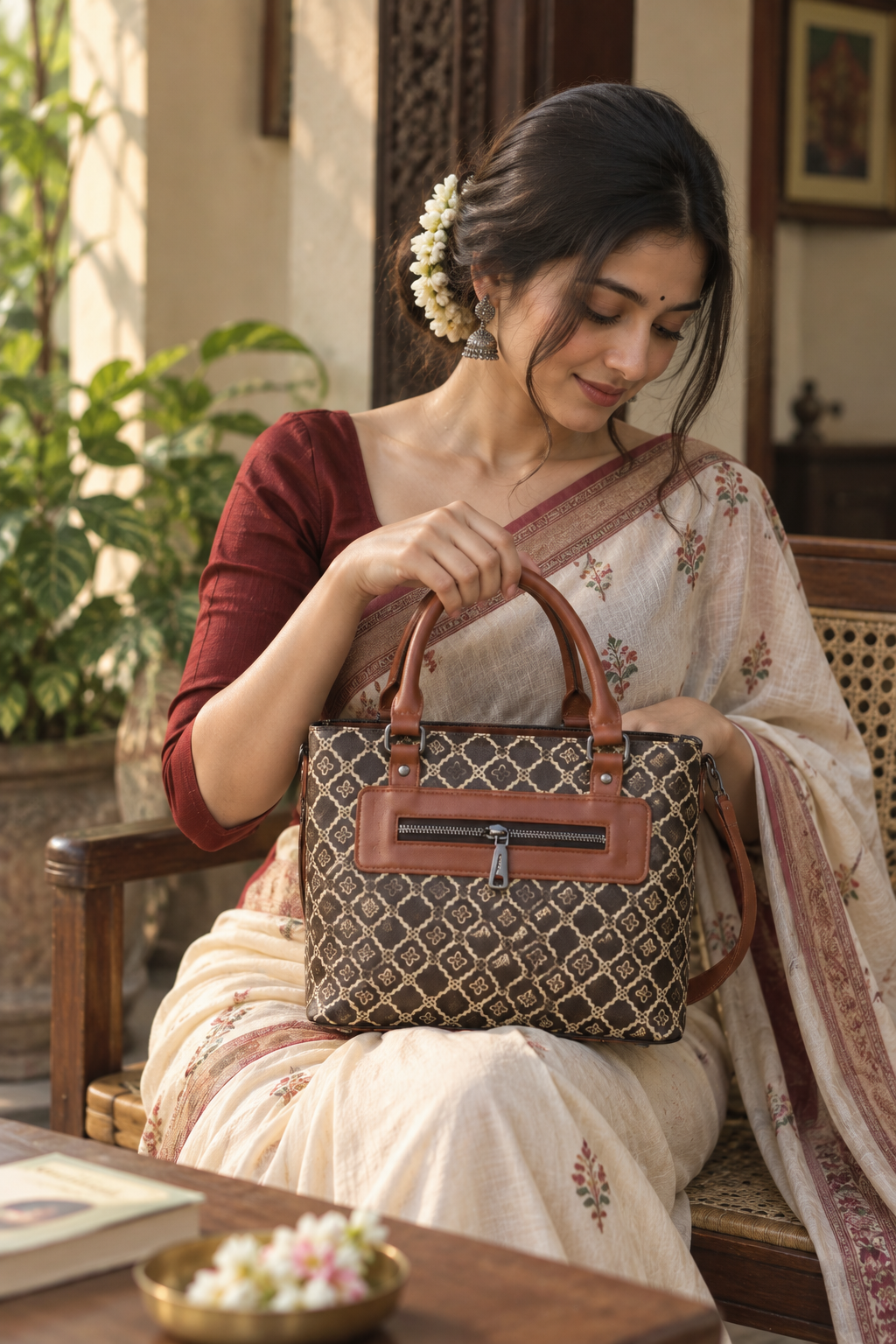 Reshiva Tote Bag for Women, Fully Embossed Handbag & Shoulder Bag, Stylish Casual Tote Purse for Office, Shopping & Daily Use