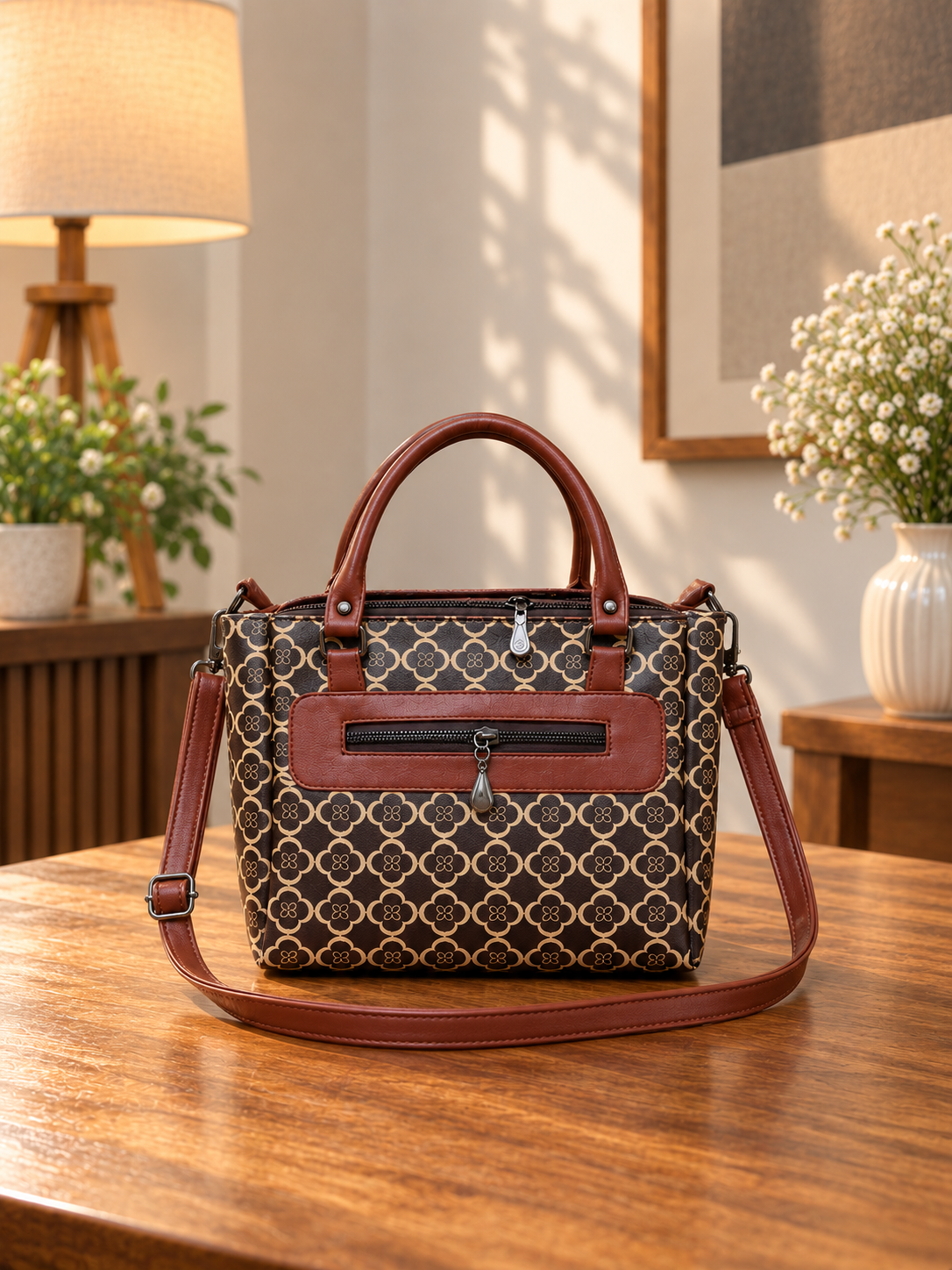 Reshiva Tote Bag for Women, Fully Embossed Handbag & Shoulder Bag, Stylish Casual Tote Purse for Office, Shopping & Daily Use