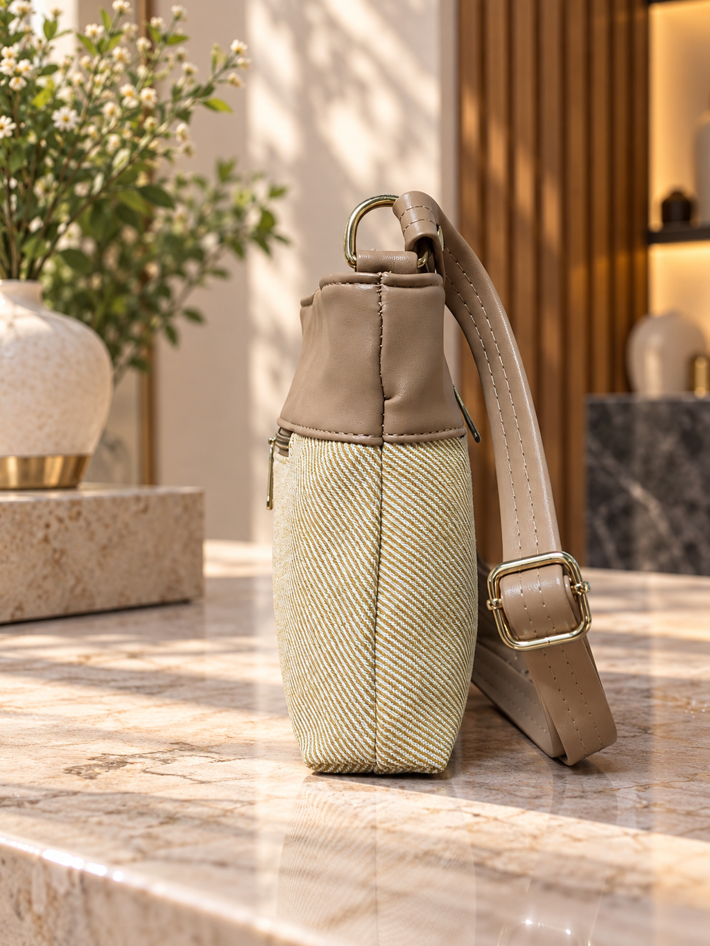 Women's PU Leather Crossbody Sling Bag Compact Shoulder Handbag with Adjustable Strap Stylish Purse for Shopping Travel Office College Casual Outings and Daily Use