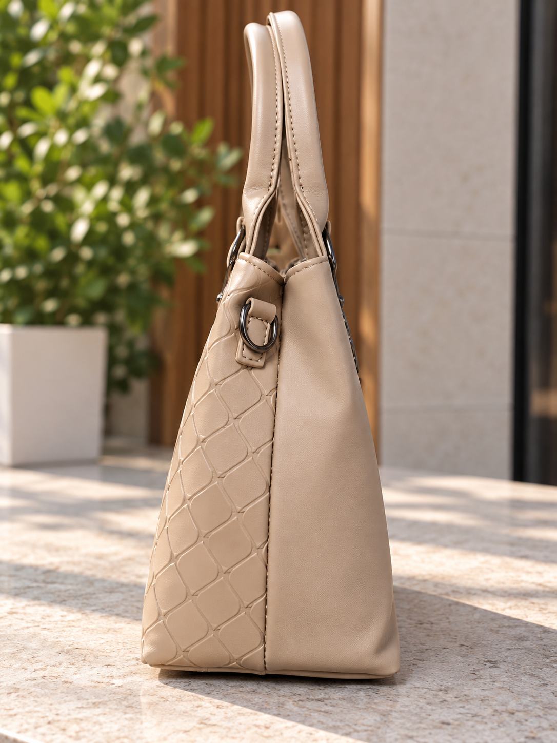 Women's PU Leather Handbag for Women | Tote Shoulder Bag with Detachable Sling Strap | Office, College, Shopping & Daily Use | Multiple Compartments | Small Handbag