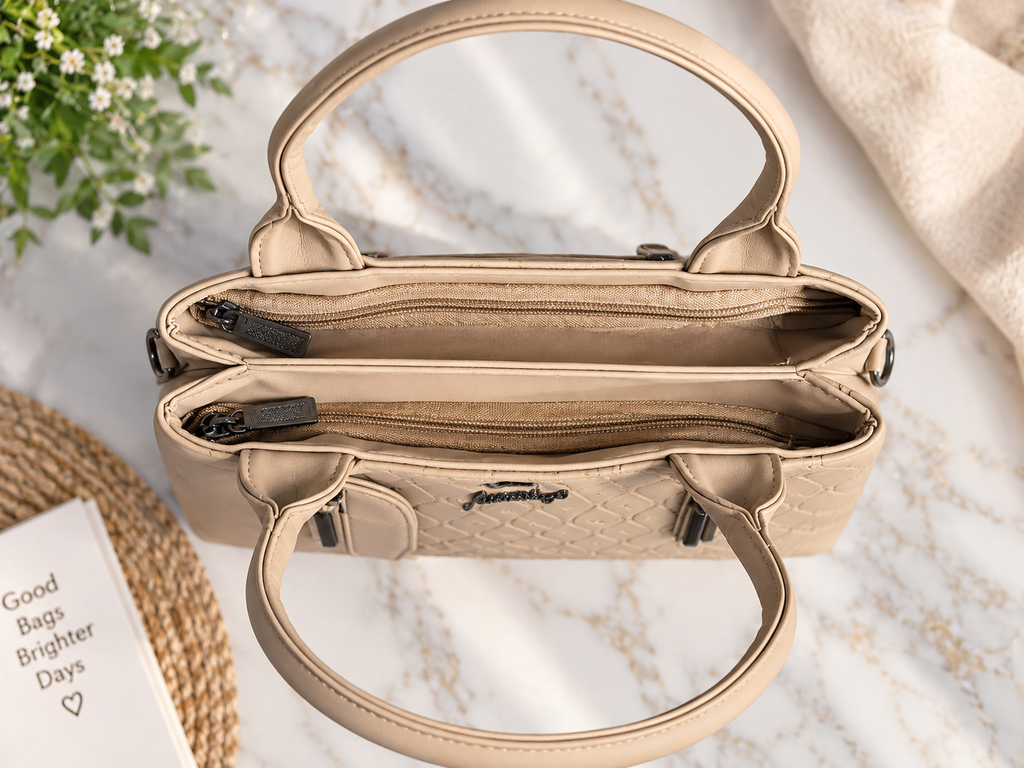 Women's PU Leather Handbag for Women | Tote Shoulder Bag with Detachable Sling Strap | Office, College, Shopping & Daily Use | Multiple Compartments | Small Handbag