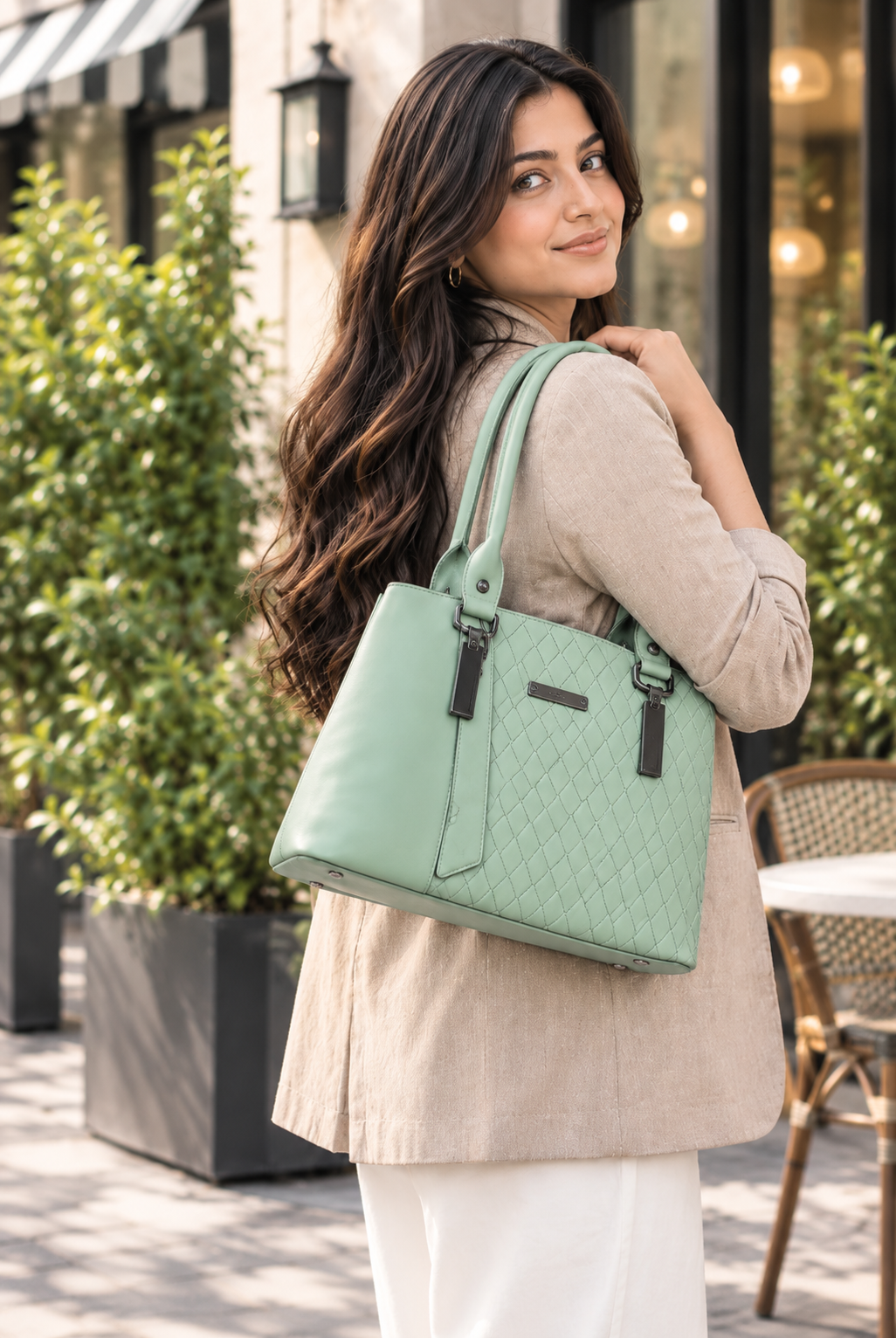 Women Tote Handbag Premium PU Leather Shoulder Bag Large Capacity Stylish Carry Bag for Office College Shopping Travel Daily